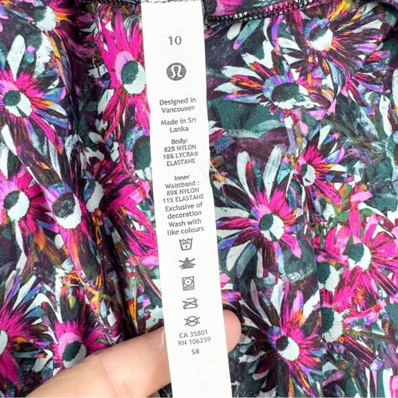 Lululemon Base Pace High-Rise Fleece Run Tight 28" Floral Electric Multi Size 10 - Picture 12 of 16